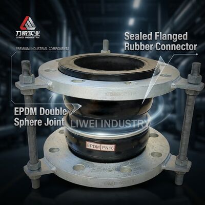 EPDM vücut malzemesi Çift Küre Esnek Kauçuk Bileşik Flanged uçları ile tasarlanmış sıvı taşıma sistemlerinde mühürleme ve esneklik sağlamak