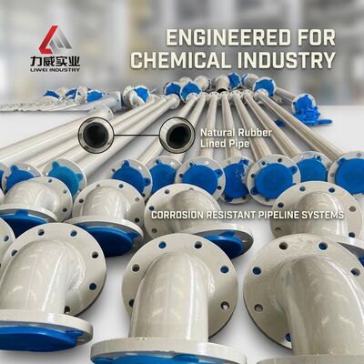 Yüksek aşınma direnci Korrozyona dayanıklı Kauçuk boru kaplama malzemesi içeren Doğal kauçuk Neopren EPDM Nitril Kimyasal Endüstri İçin