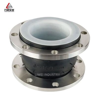DN150 6 Inch Single Sphere Rubber Joint PTFE Lined SS316 Flange Corrosion Resistant